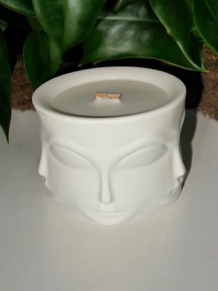 SOYUT KÜÇÜK YÜZ BETON MUMLUKTA SOYA MUMU