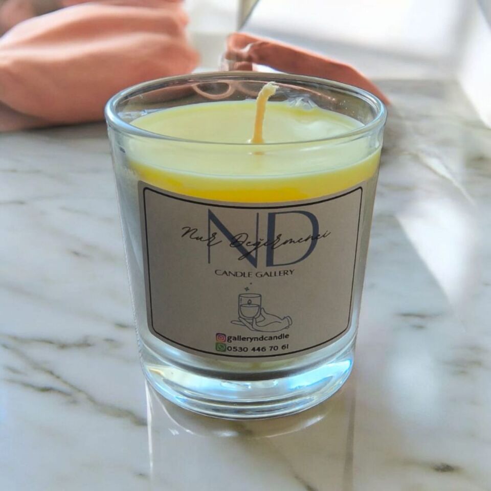 PORTAKAL ZAMANI CAM MUMLUKTA EL YAPIMI SOYA MUMU